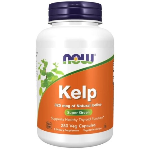 NOW FOODS Kelp - 325mcg naturalnego jodu, 250vcaps.