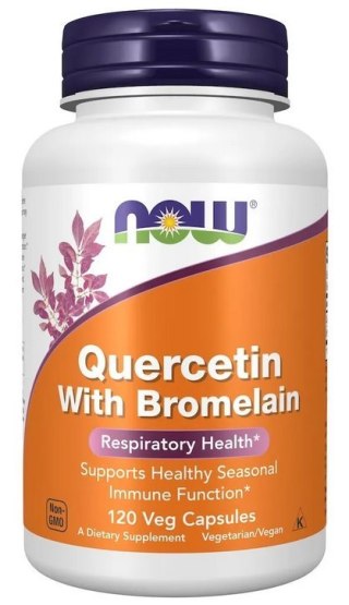 NOW FOODS Quercetin with Bromelain, 120vcaps. - Kwercetyna z Bromeliną