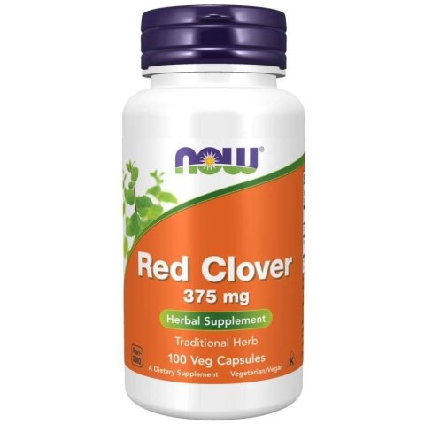 NOW FOODS Red Clover 375mg, 100caps. - Czerwona koniczyna