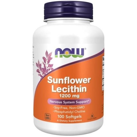 NOW FOODS Sunflower Lecithin 1200mg, 100kaps. - lecytyna słonecznikowa