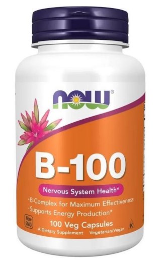 NOW FOODS Witamina B-100, 100vcaps. - Kompleks Witaminy B