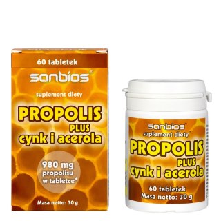 SANBIOS Propolis plus cynk i acerola 60 tabl.