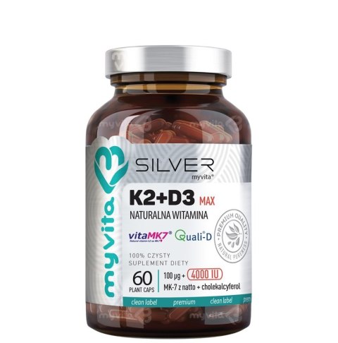 SILVER Witamina K2 100mcg + D3 MAX 4000 IU, 60kaps. MyVita