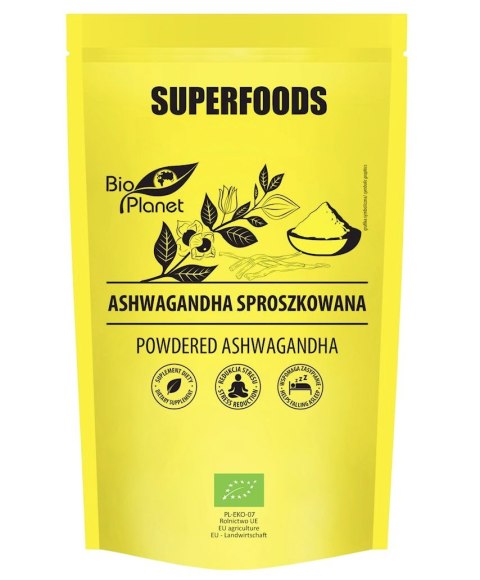 SUPERFOODS Ashwagandha korzeń w proszku BIO 150g BIO PLANET
