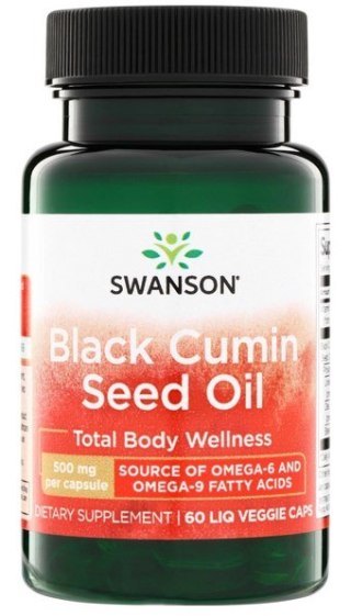 SWANSON Black Cumin Seed Oil 500mg, 60vcaps. - Olej z czarnego kminu