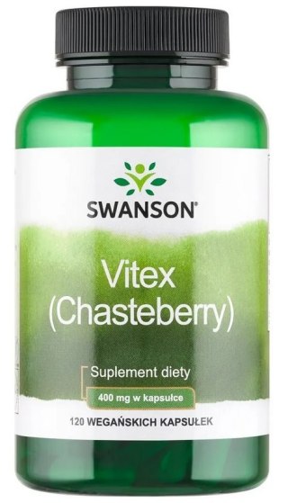 SWANSON Chasteberry Fruit 400mg, 120kaps. - Niepokalanek