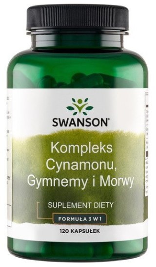 SWANSON Cynamon, Gymnema, Morwa - kompleks 120caps.