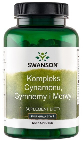 SWANSON Cynamon, Gymnema, Morwa - kompleks 120caps.