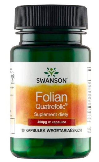 SWANSON Folian Quatrefolic 400mcg, 30kaps.
