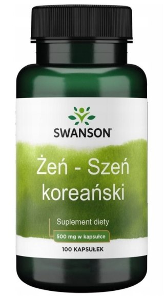 SWANSON Korean Ginseng 500mg, 100kaps. - żeń-szeń koreański