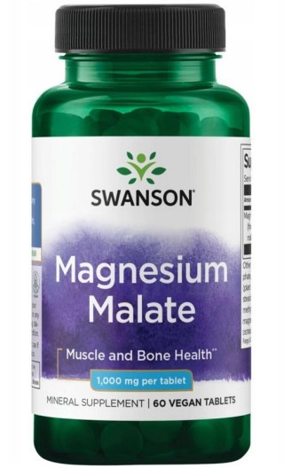 SWANSON Magnesium Malate 150mg magnezu, 60tabl. - Jabłczan magnezu