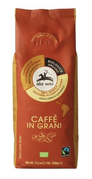 ALCE NERO Kawa 100% Arabica ziarnista FT BIO 500g