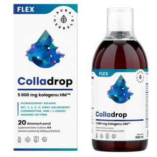 AURA HERBALS Colladrop FLEX płyn - kolagen morski 5000 mg, 500ml