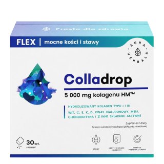 AURA HERBALS Colladrop FLEX saszetki - kolagen morski 5000 mg, 30 sasz.