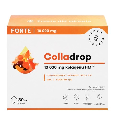 AURA HERBALS Colladrop FORTE saszetki - kolagen morski 10000 mg, 30 sasz.