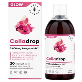 AURA HERBALS Colladrop GLOW płyn - kolagen morski 5000mg, 500ml