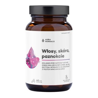 AURA HERBALS Kolagen rybi NatiCol - włosy, skóra, paznokcie 60 kaps.