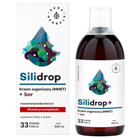 AURA HERBALS Silidrop + bor - krzem organiczny MMST - płyn 500ml