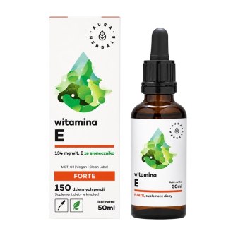 AURA HERBALS Witamina E Forte (200 IU) na oleju MCT - krople 50ml
