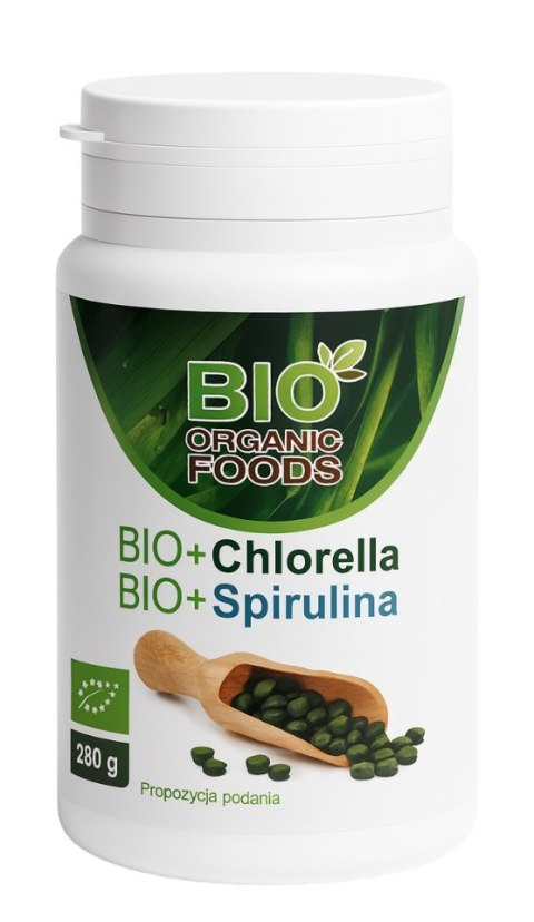 BIO Chlorella + BIO Spirulina w tabletkach 280g BIO ORGANIC FOODS