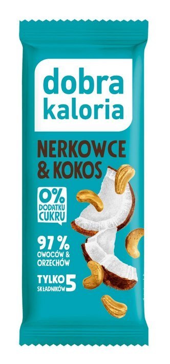 DOBRA KALORIA Baton Nerkowce i kokos 35g KUBARA