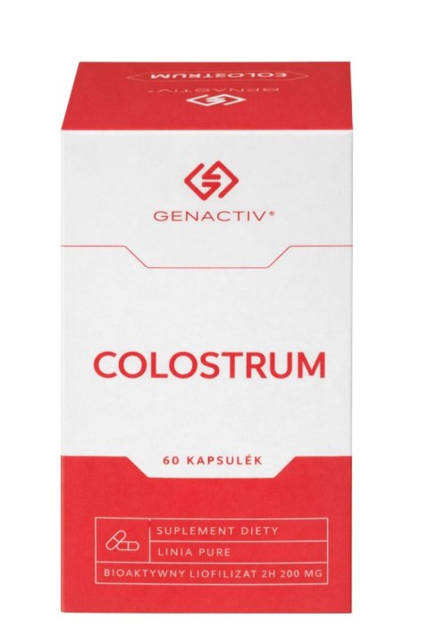 GENACTIV Colostrum kapsułki 200mg, 60 kaps. - bioaktywny liofilizat 2h