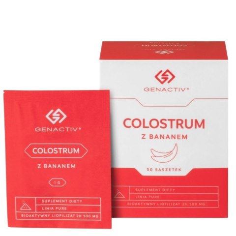 GENACTIV Colostrum z bananem saszetki 500mg, 30 sasz. - bioaktywny liofilizat 2h