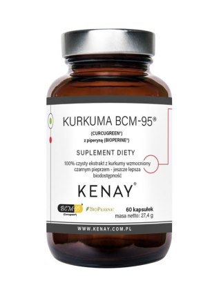 KENAY Kurkuma ekstrakt BCM-95 z piperyną 60 kaps.