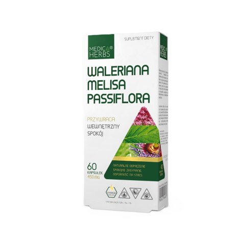 MEDICA HERBS Waleriana, Melisa, Passiflora 60 kaps.