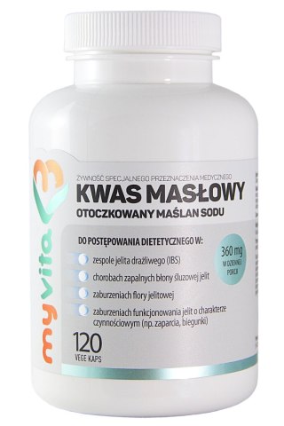 MyVita Kwas masłowy (maślan sodu) 360mg, 120kaps.