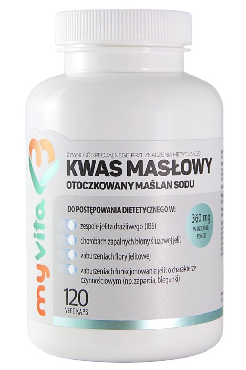 MyVita Kwas masłowy (maślan sodu) 360mg, 120kaps.