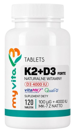 MyVita Witamina K2 100mcg + D3 4000 IU, 120tabl.