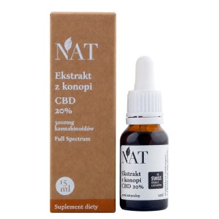 NAT Ekstrakt z konopi Full Spectrum 20% CBD 15ml