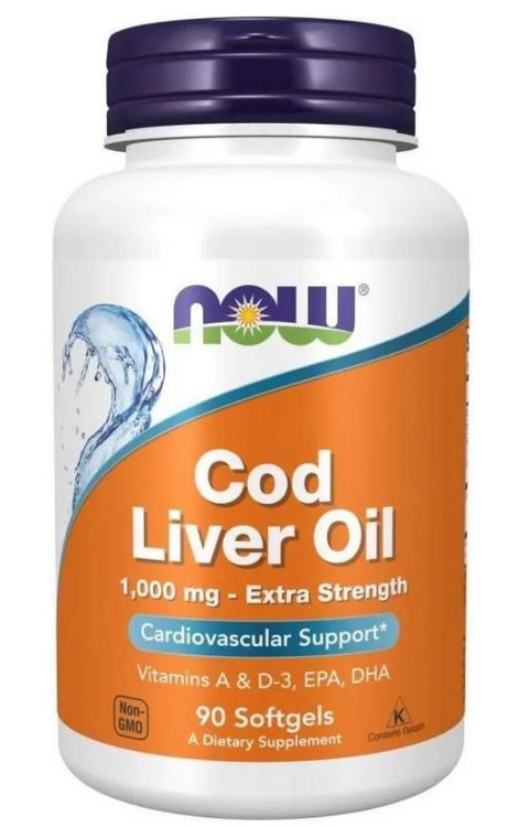 NOW FOODS Cod Liver Oil 1000mg, 90 sgels. - Tran z dorsza