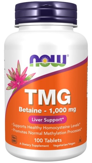 NOW FOODS TMG Betaine 1000mg, 100tabl. - Trimetyloglicyna