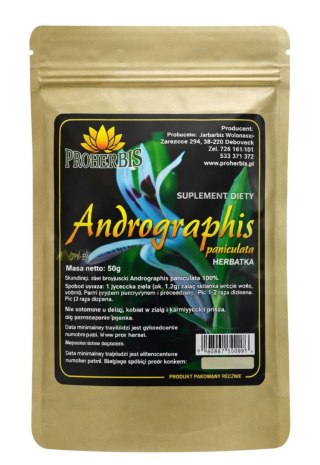 PROHERBIS Andrographis Paniculata - ziele mielone 50g (brodziuszka wiechowata)