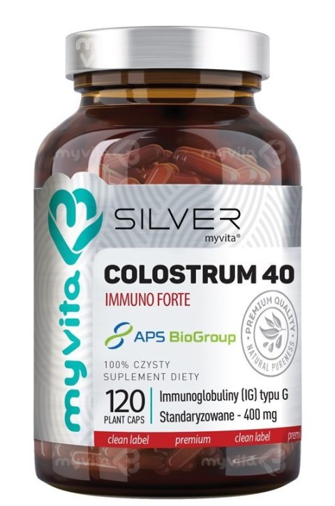 SILVER Colostrum 40 Immuno Forte standaryzowane 400mg, 120kaps. MyVita