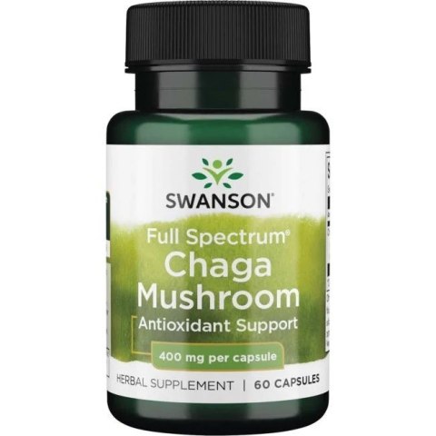 SWANSON Chaga Mushroom 400mg, 60kaps.
