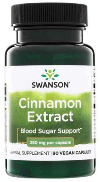 SWANSON Cinnamon Extract 250mg, 90kaps. - Cynamon ekstrakt