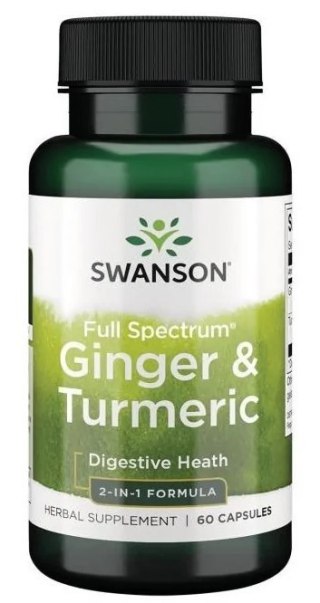 SWANSON Ginger + Turmeric 60kaps. - Imbir i kurkuma