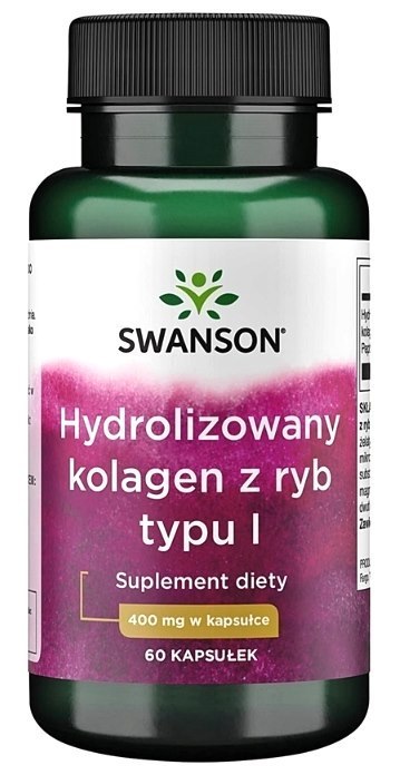 SWANSON Hydrolizowany kolagen z ryb Typu I 400mg, 60kaps.
