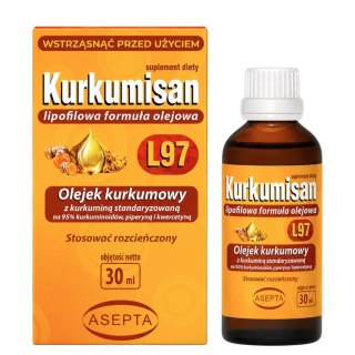 ASEPTA Kurkumisan L97 30ml - olejek kurkumowy z piperyną i kwercetyną
