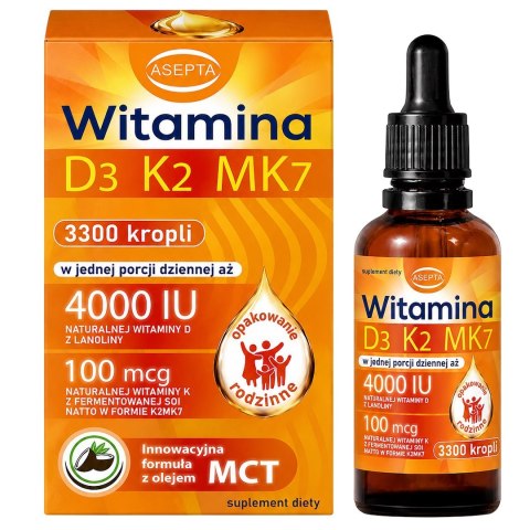 ASEPTA Witamina D3+K2 MK7 forte MCT - 100ml