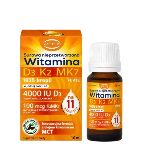 ASEPTA Witamina D3+K2 MK7 forte MCT- 10ml