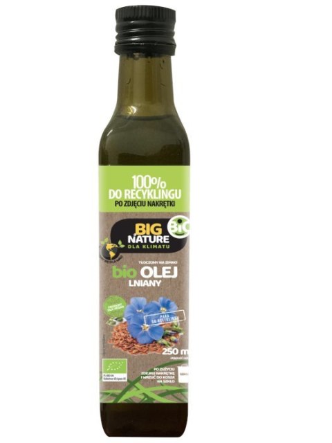 BIG NATURE Olej lniany tłoczony na zimno BIO 250ml