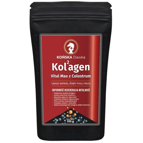 Kolagen Vital Max z Colostrum w proszku 510g KOŃSKA DAWKA