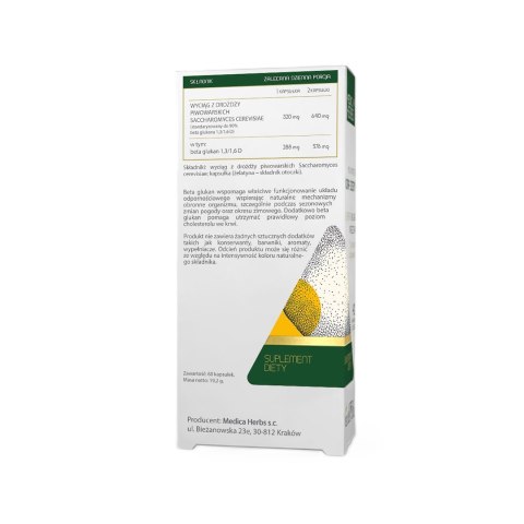 MEDICA HERBS Beta Glukan 1,3/1,6D 320mg, 60 kaps.