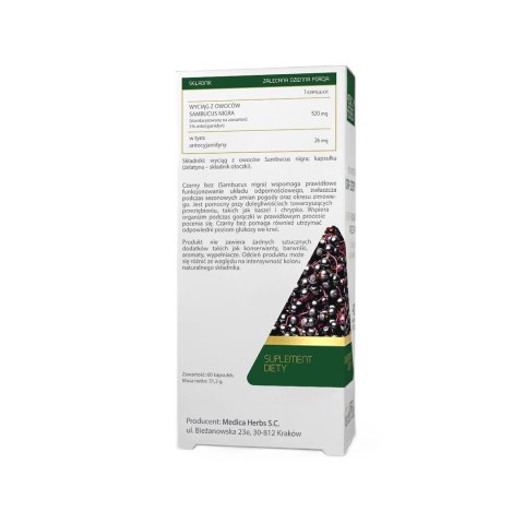 MEDICA HERBS Czarny bez 520mg, 60 kaps.