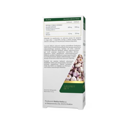 MEDICA HERBS Czosnek 620mg, 60 kaps.