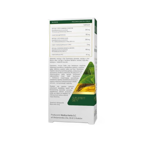 MEDICA HERBS Gymnema, Morwa, Berberyna 60 kaps.